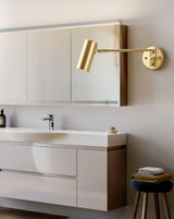 Modern Swing Arm LED Wall Sconce Adjustable Bedside Reading Lamp in Black or Gold