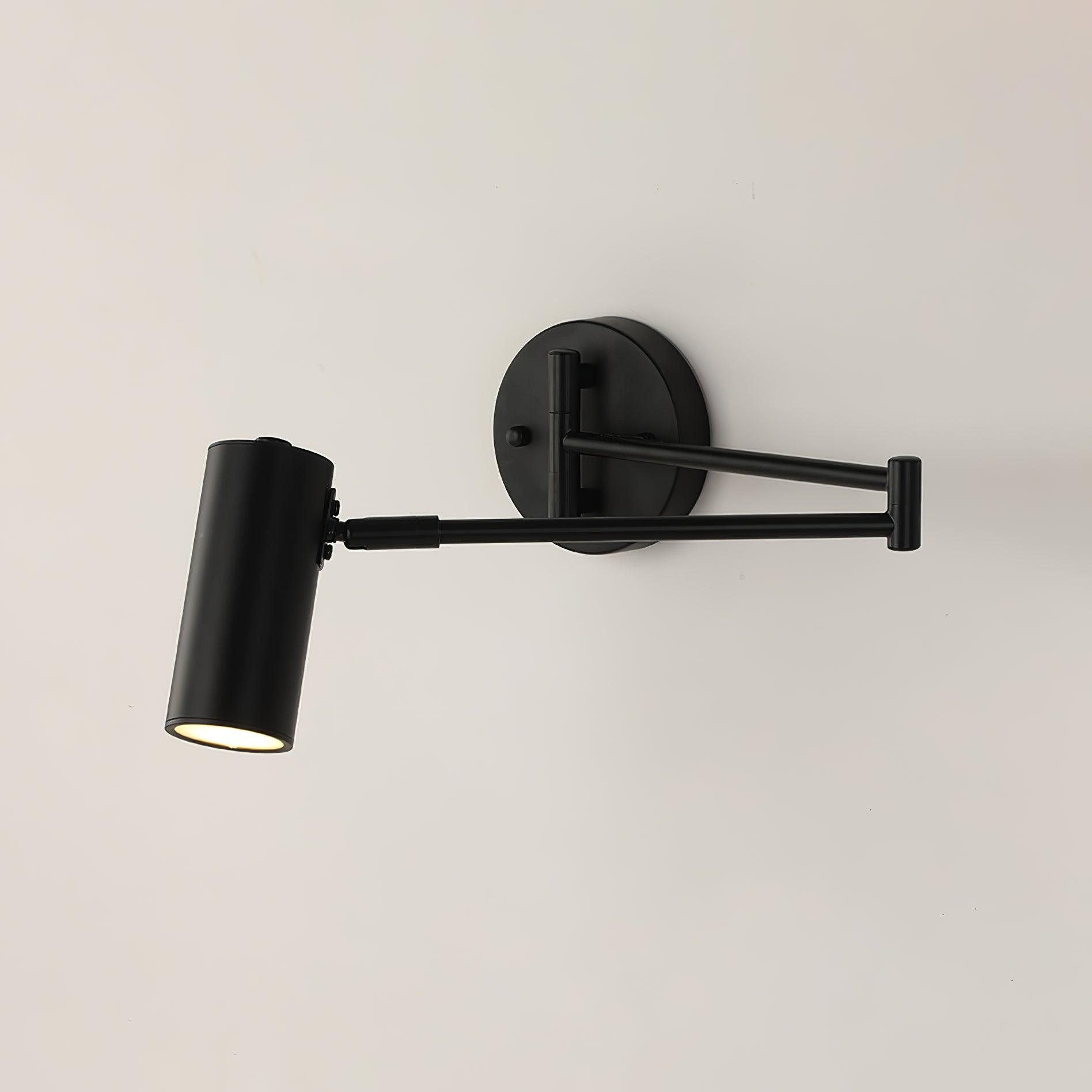 Modern Swing Arm LED Wall Sconce Adjustable Bedside Reading Lamp in Black or Gold