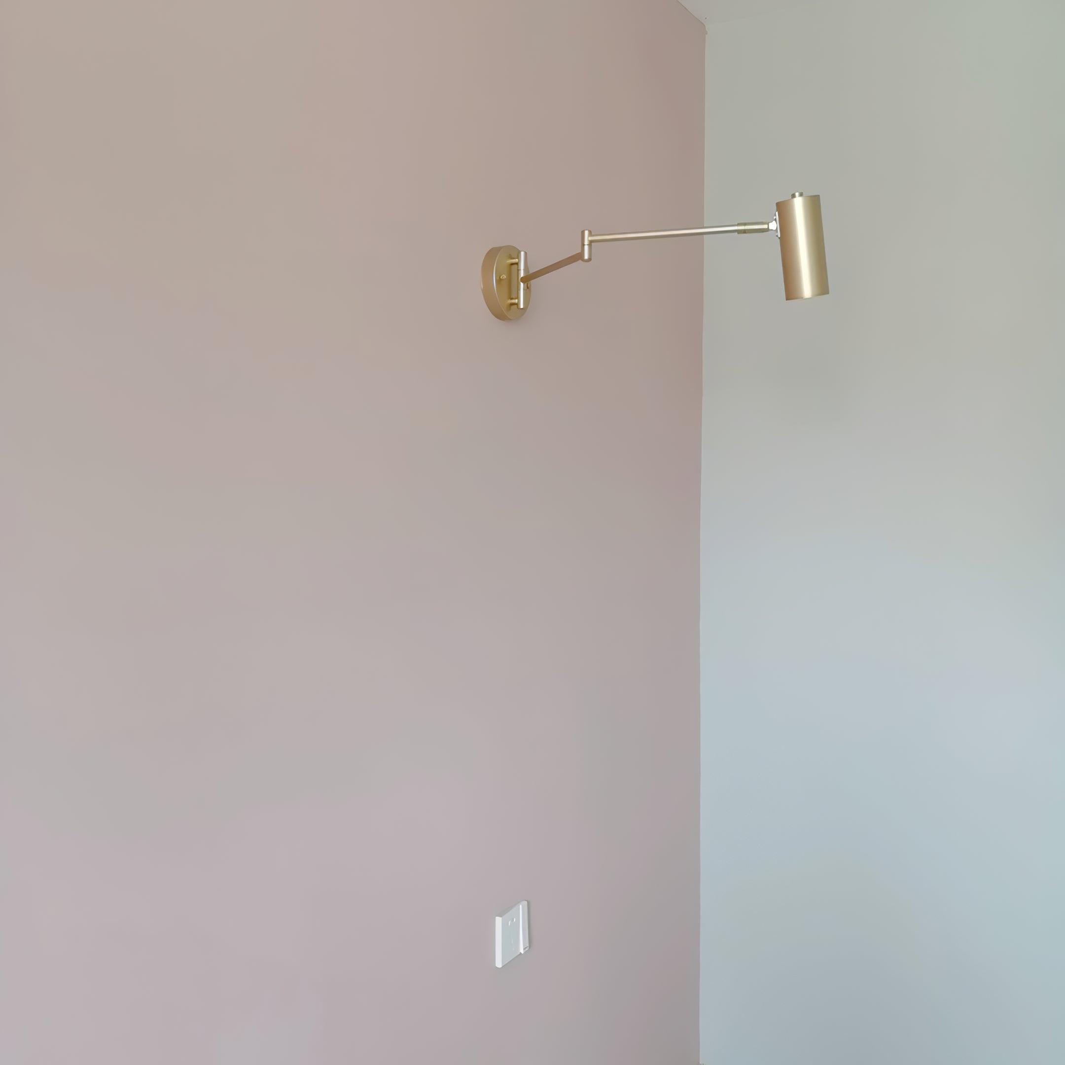 Modern Swing Arm LED Wall Sconce Adjustable Bedside Reading Lamp in Black or Gold