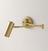 Modern Swing Arm LED Wall Sconce Adjustable Bedside Reading Lamp in Black or Gold
