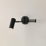 Modern Swing Arm LED Wall Sconce Adjustable Bedside Reading Lamp in Black or Gold