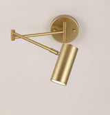 Modern Swing Arm LED Wall Sconce Adjustable Bedside Reading Lamp in Black or Gold