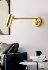 Modern Swing Arm LED Wall Sconce Adjustable Bedside Reading Lamp in Black or Gold