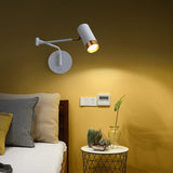 Modern Swing Arm Wall Sconce Adjustable Dual Arm Metal Wall Light Set of Two for Indoor Reading