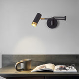 Modern Swing Arm Wall Sconce Adjustable Dual Arm Metal Wall Light Set of Two for Indoor Reading