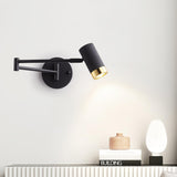 Modern Swing Arm Wall Sconce Adjustable Dual Arm Metal Wall Light Set of Two for Indoor Reading