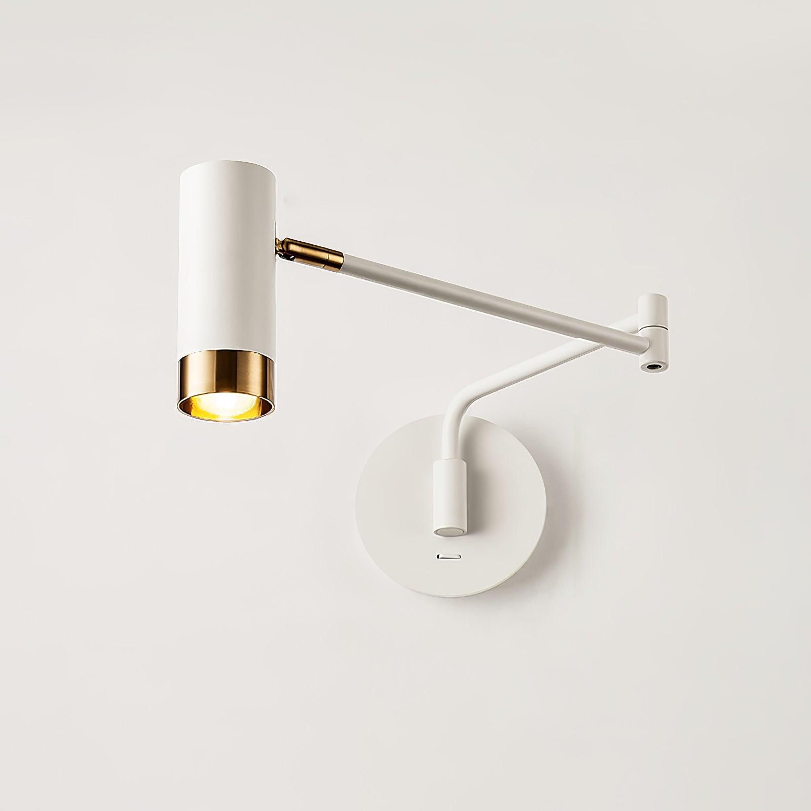 Modern Swing Arm Wall Sconce Adjustable Dual Arm Metal Wall Light Set of Two for Indoor Reading