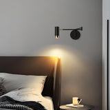 Modern Swing Arm Wall Sconce Adjustable Dual Arm Metal Wall Light Set of Two for Indoor Reading