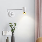 Modern Swing Arm Wall Sconce Adjustable Dual Arm Metal Wall Light Set of Two for Indoor Reading