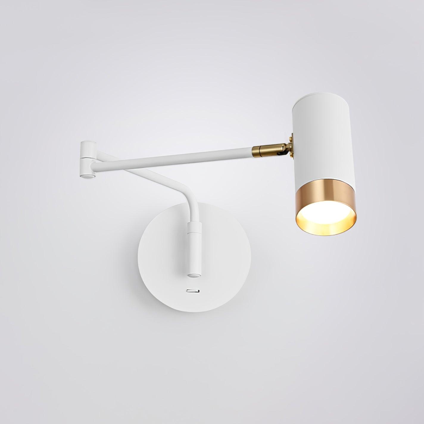 Modern Swing Arm Wall Sconce Adjustable Dual Arm Metal Wall Light Set of Two for Indoor Reading