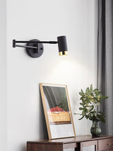 Modern Swing Arm Wall Sconce Adjustable Dual Arm Metal Wall Light Set of Two for Indoor Reading