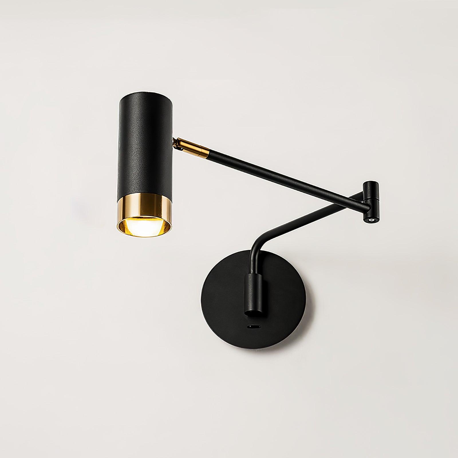 Modern Swing Arm Wall Sconce Adjustable Dual Arm Metal Wall Light Set of Two for Indoor Reading