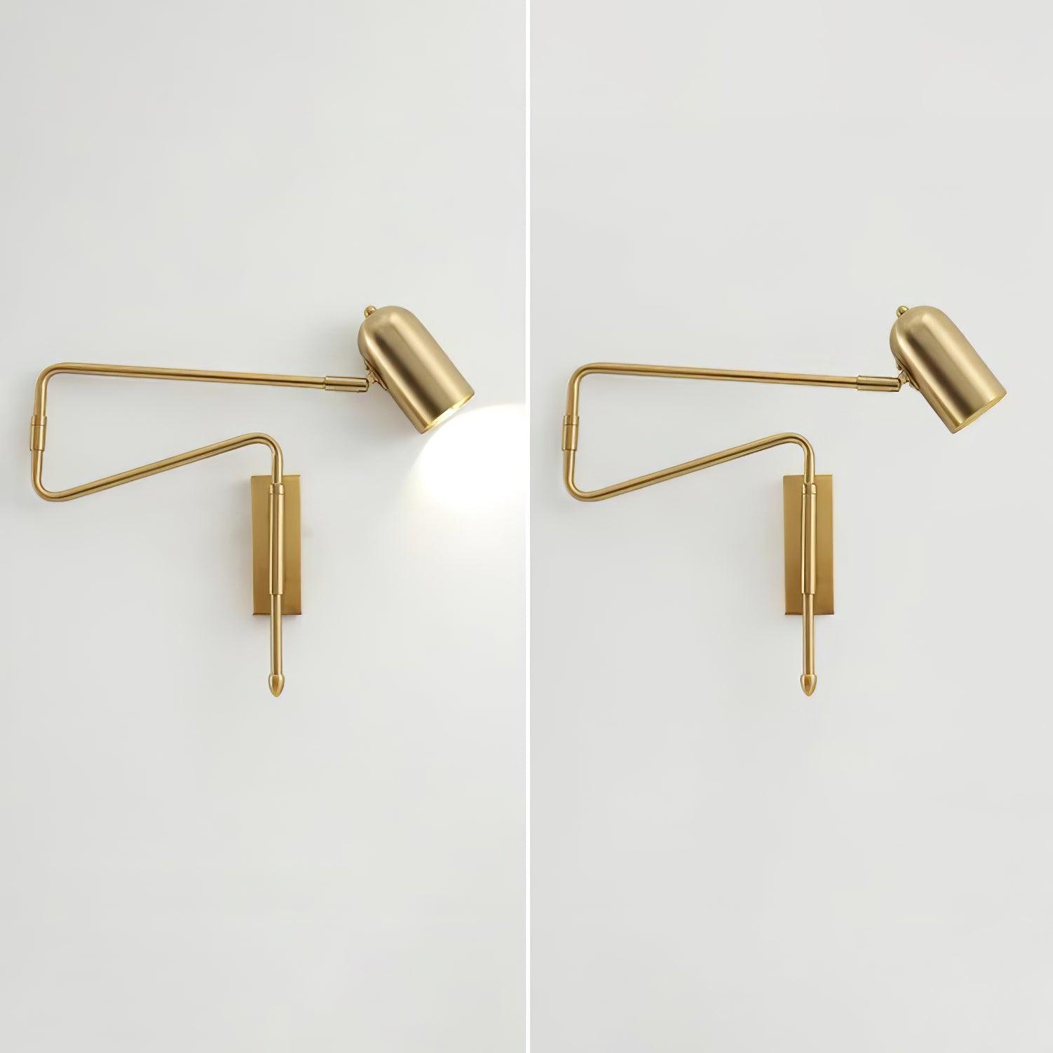 Modern Swing Arm Wall Sconce Reading Light with Adjustable Metal Shade for Bedroom