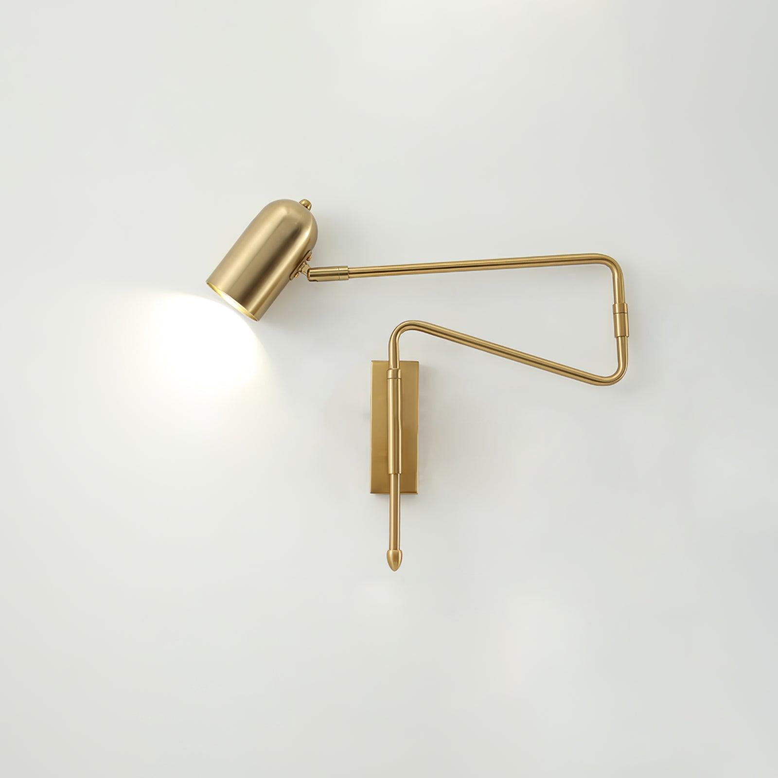 Modern Swing Arm Wall Sconce Reading Light with Adjustable Metal Shade for Bedroom
