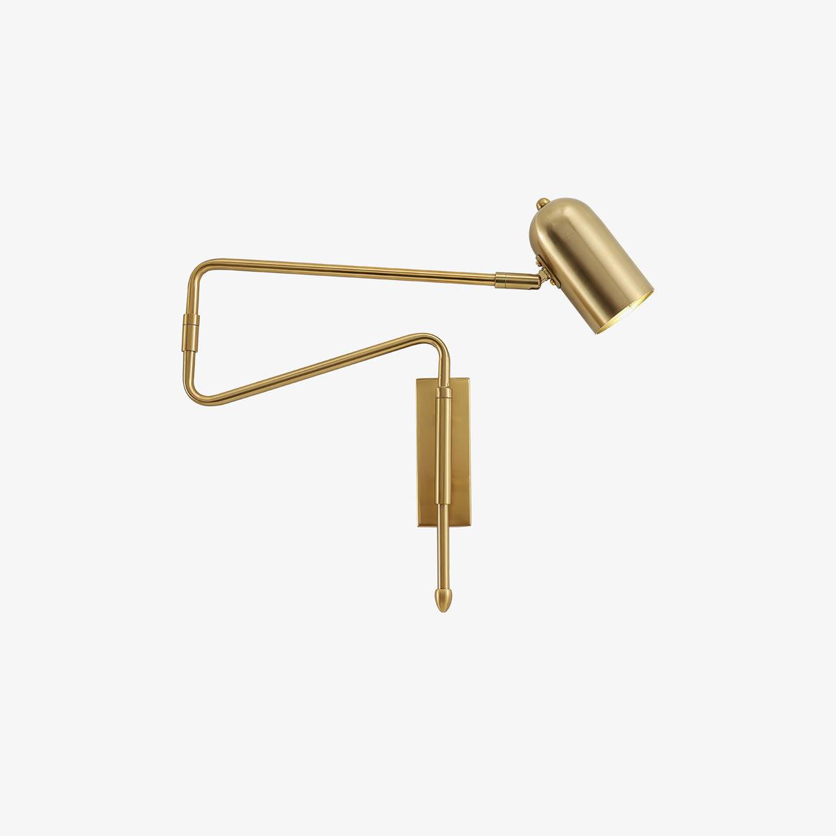 Modern Swing Arm Wall Sconce Reading Light with Adjustable Metal Shade for Bedroom
