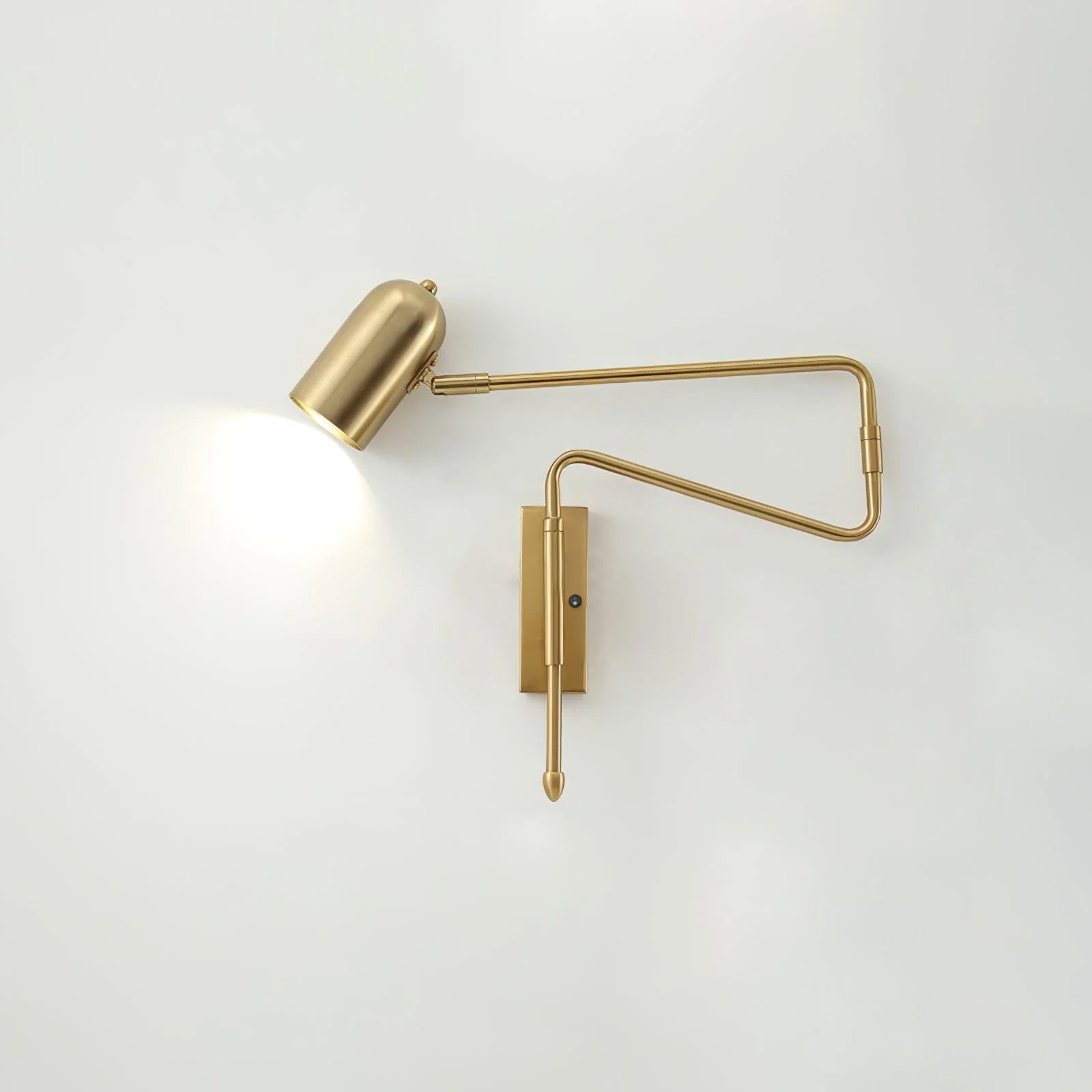 Modern Swing Arm Wall Sconce Reading Light with Adjustable Metal Shade for Bedroom
