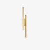 Modern Symmetrical Brass Linear LED Wall Sconce with Clear Acrylic Tubes Set of 2