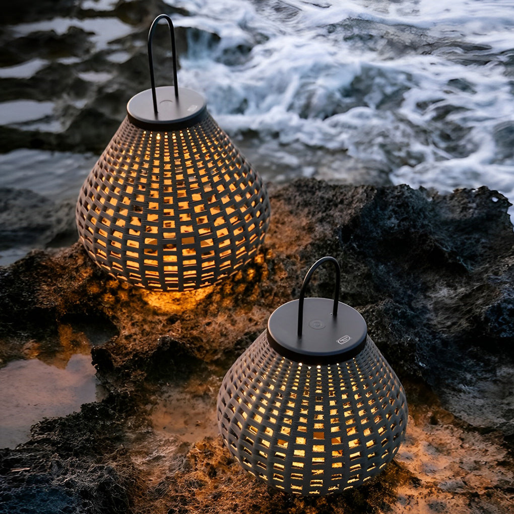 Modern Synthetic Rattan Outdoor Lawn Lamp USB Rechargeable IP54 LED Garden Light