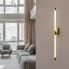 Modern Tall Acrylic Tube LED Wall Sconce with Copper Base for Living Room and Hallway