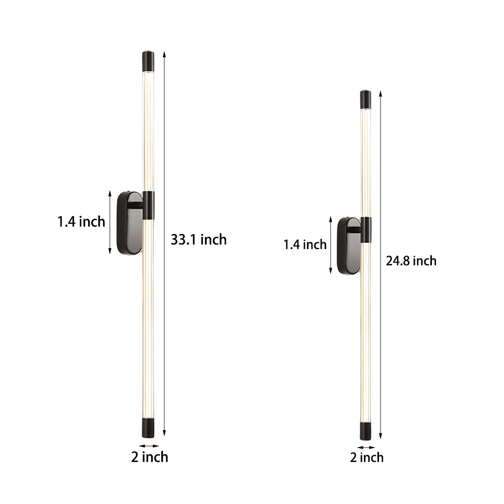 Modern Tall Acrylic Tube LED Wall Sconce with Copper Base for Living Room and Hallway