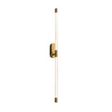Modern Tall Acrylic Tube LED Wall Sconce with Copper Base for Living Room and Hallway