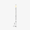 Modern Tall Vertical Stem Wall Lamp with White Glass Globe and Plug In Cord