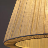 Modern Tapered Fabric Pendant Light Beige Textile Cone Hanging Ceiling Lamp