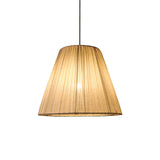 Modern Tapered Fabric Pendant Light Beige Textile Cone Hanging Ceiling Lamp