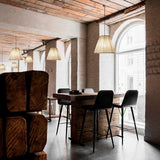 Modern Tapered Fabric Pendant Light Beige Textile Cone Hanging Ceiling Lamp