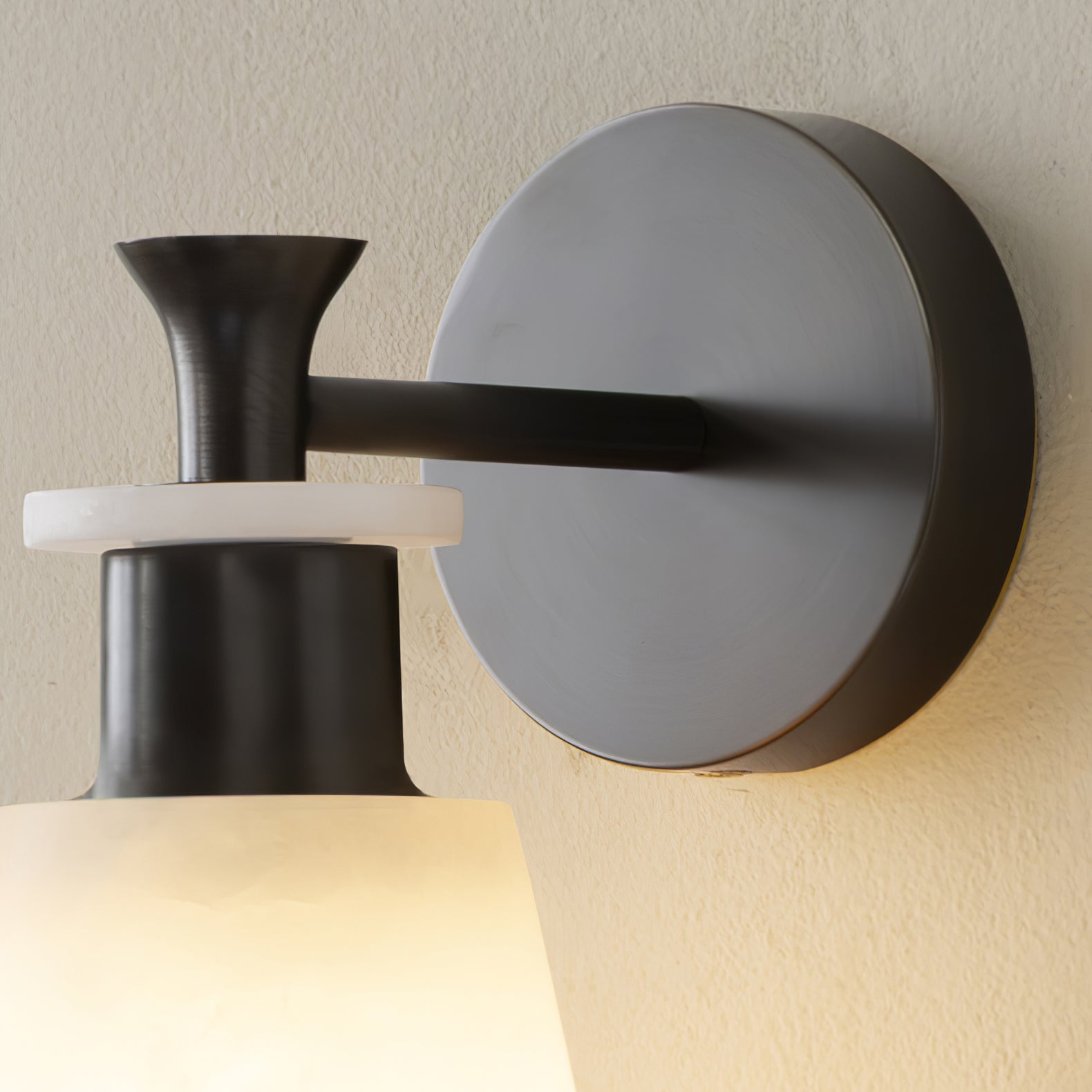 Modern Tapered Natural Alabaster Stone Wall Sconce Light for Luxury Interior Spaces