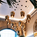 Modern Teardrop Metallic Fade Glass Pendant Light Contemporary Ceiling Hanging Lamp