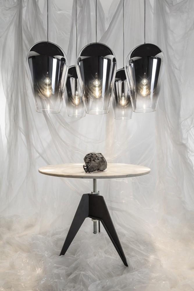 Modern Teardrop Metallic Fade Glass Pendant Light Contemporary Ceiling Hanging Lamp