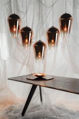 Modern Teardrop Metallic Fade Glass Pendant Light Contemporary Ceiling Hanging Lamp