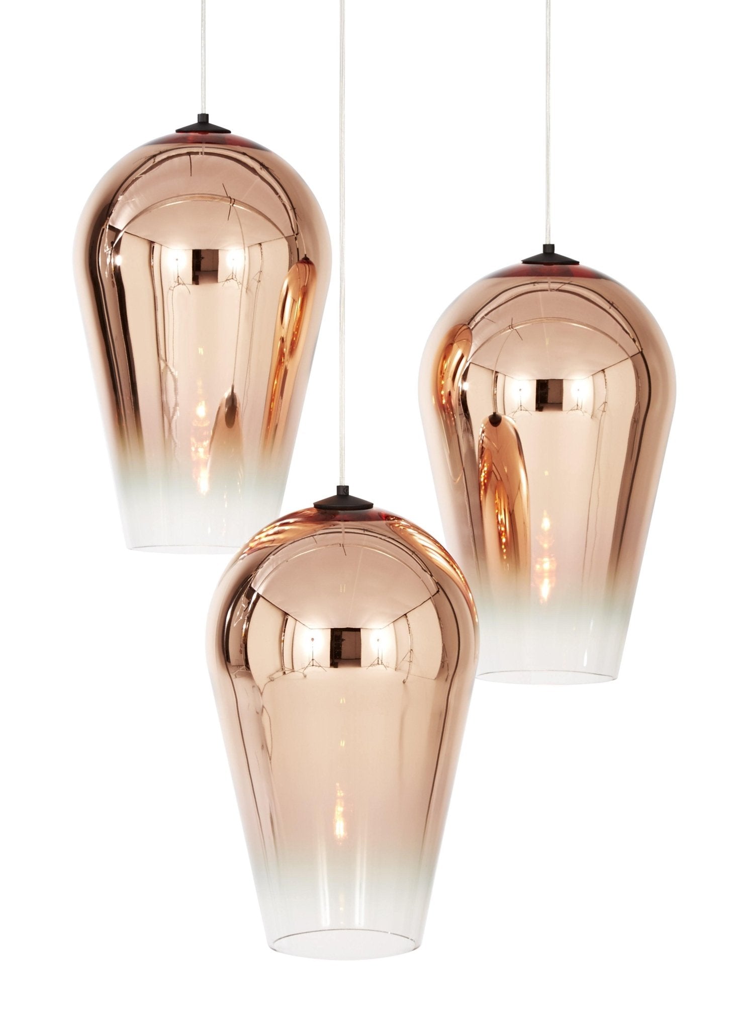 Modern Teardrop Metallic Fade Glass Pendant Light Contemporary Ceiling Hanging Lamp