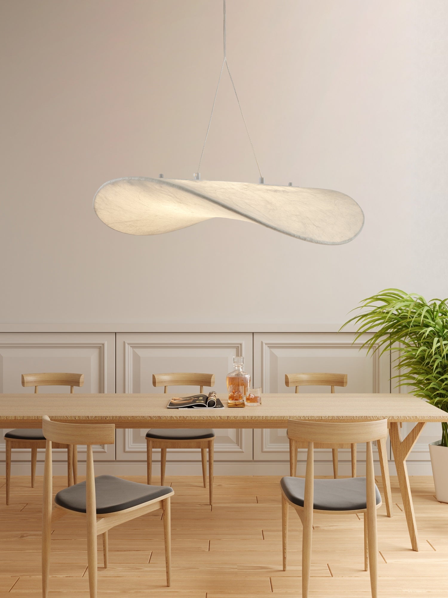 Modern Tense Silk Pendant Light Minimalist Cloud Hanging Lamp LED Chandelier for Living Room Dining Space