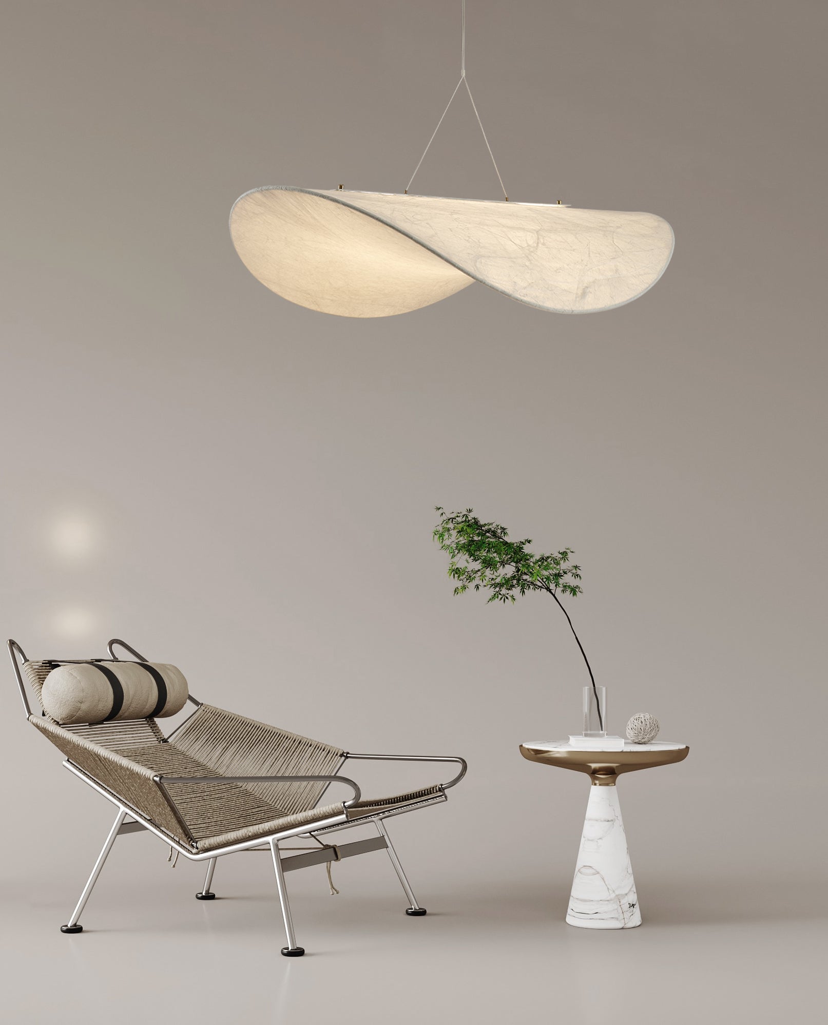 Modern Tense Silk Pendant Light Minimalist Cloud Hanging Lamp LED Chandelier for Living Room Dining Space