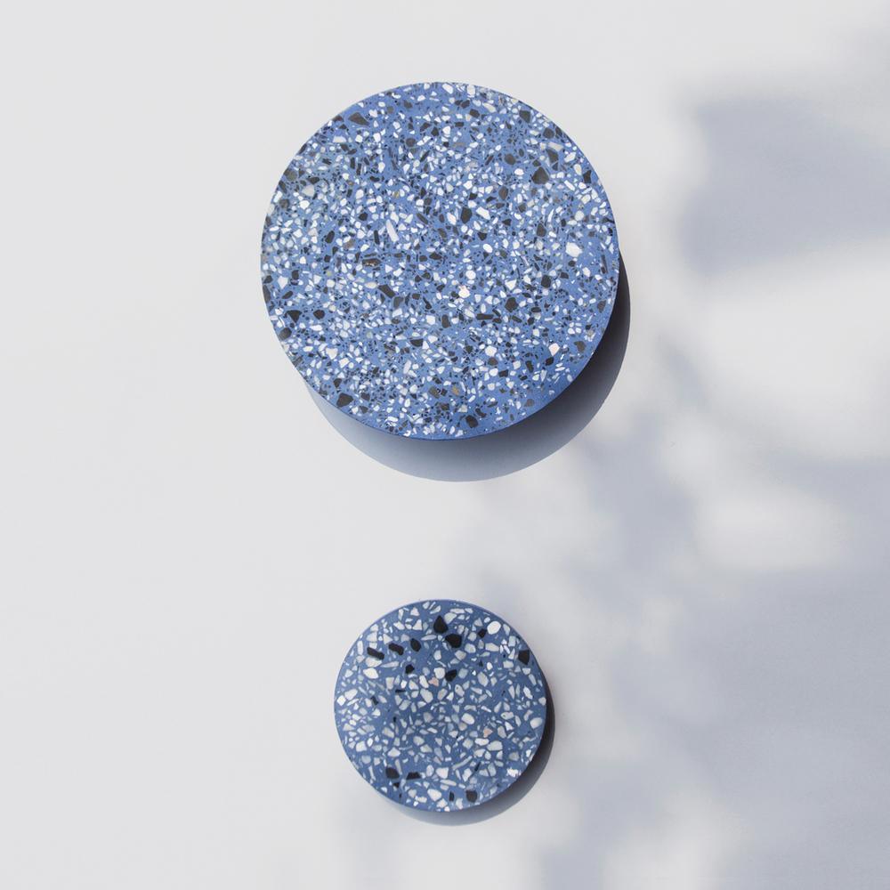 Modern Terrazzo Floating Disc Wall Sconce Backlit Integrated LED Lighting