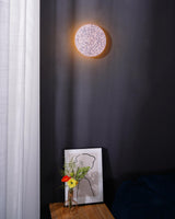 Modern Terrazzo Floating Disc Wall Sconce Backlit Integrated LED Lighting