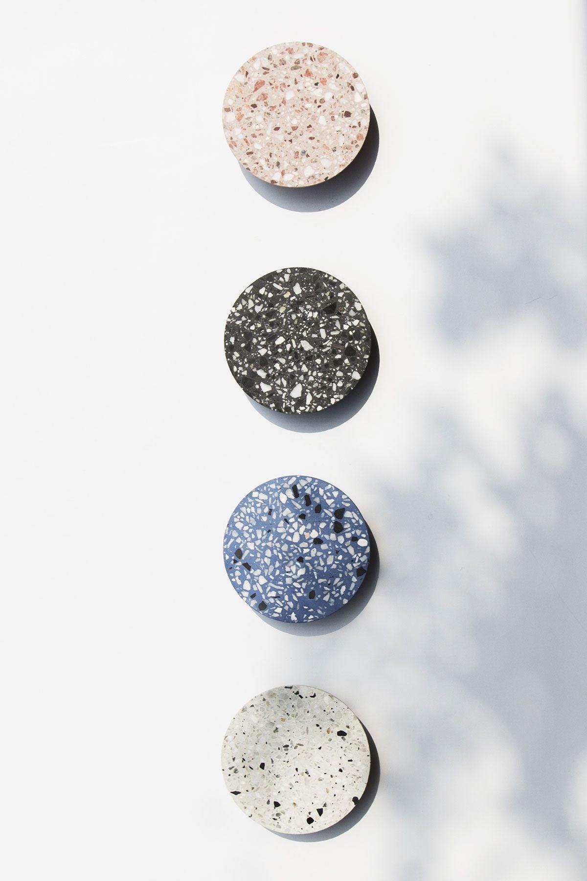 Modern Terrazzo Floating Disc Wall Sconce Backlit Integrated LED Lighting
