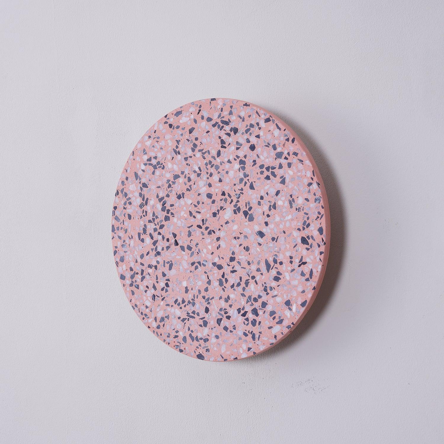 Modern Terrazzo Floating Disc Wall Sconce Backlit Integrated LED Lighting