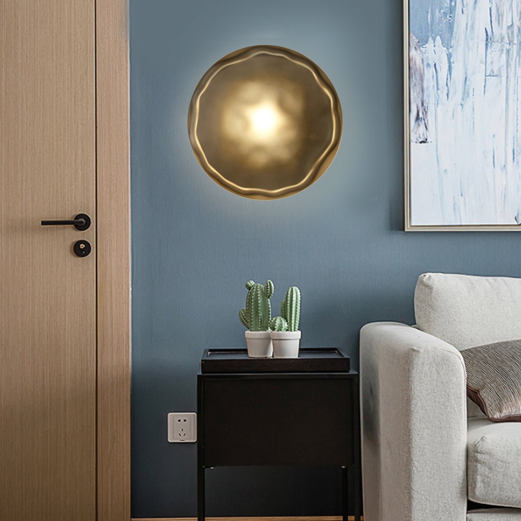 Modern Textured Glass Shell Wall Sconce for Bedroom Bedside and Study Lighting