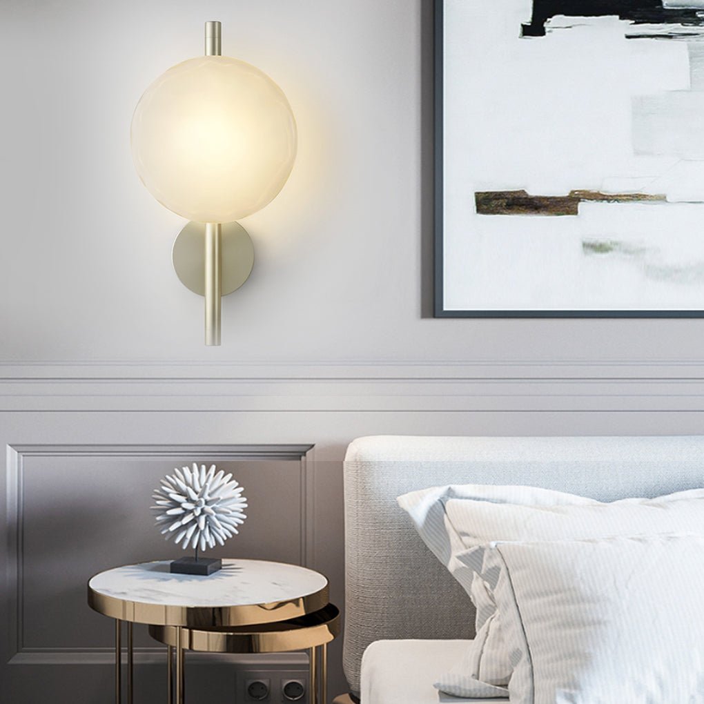 Modern Textured Glass Shell Wall Sconce for Bedroom Bedside and Study Lighting
