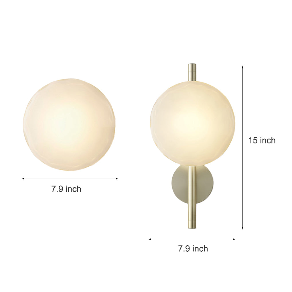 Modern Textured Glass Shell Wall Sconce for Bedroom Bedside and Study Lighting