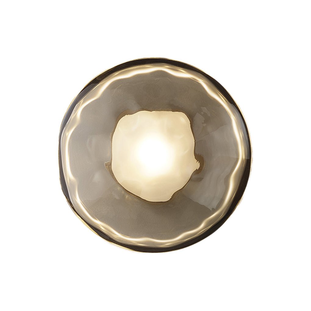Modern Textured Glass Shell Wall Sconce for Bedroom Bedside and Study Lighting