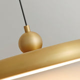 Modern Thin Disc LED Pendant Light Slim Brass Acrylic Minimalist Hanging Lamp