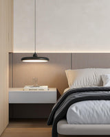 Modern Thin Disc LED Pendant Light Slim Brass Acrylic Minimalist Hanging Lamp