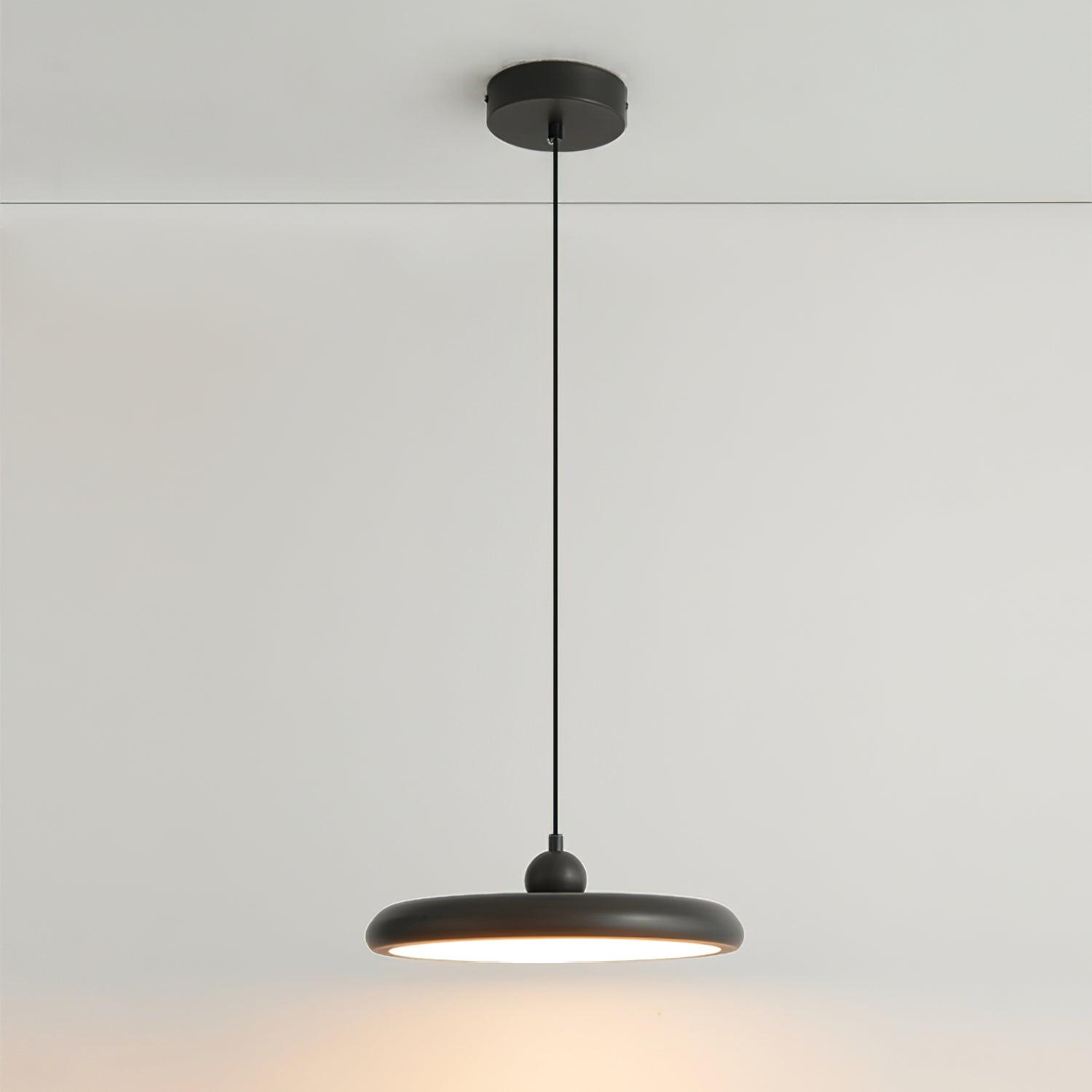 Modern Thin Disc LED Pendant Light Slim Brass Acrylic Minimalist Hanging Lamp