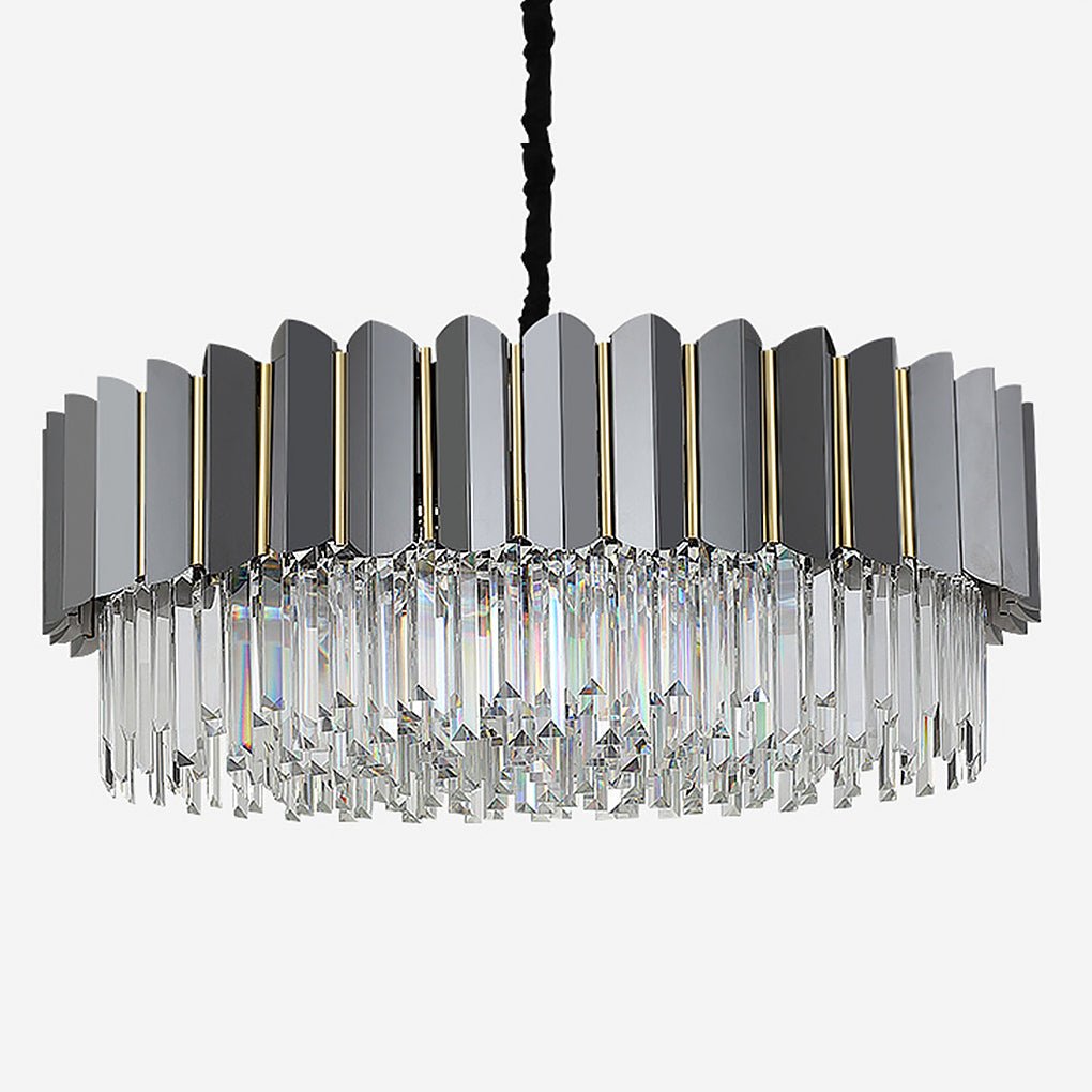 Modern Three Color LED Crystal Chandelier Luxury Hanging Ceiling Light for Living Room