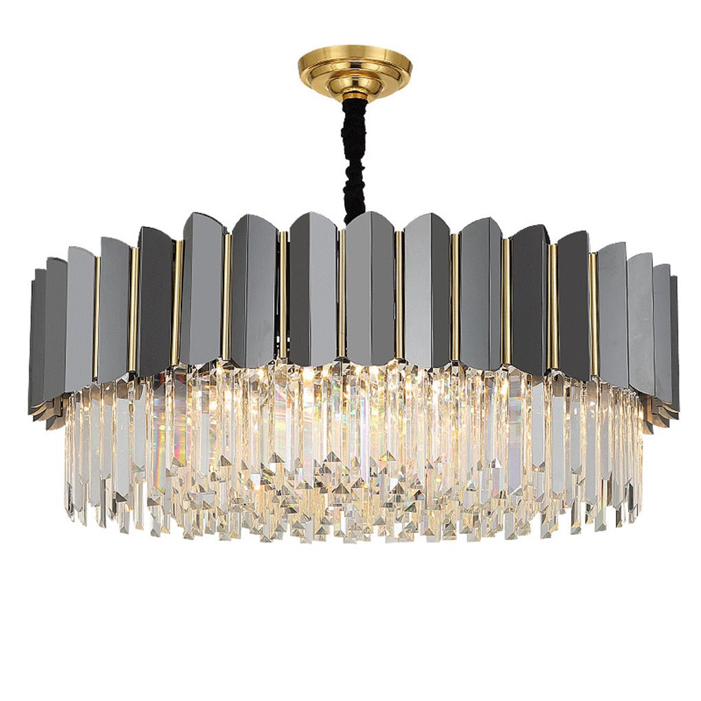 Modern Three Color LED Crystal Chandelier Luxury Hanging Ceiling Light for Living Room