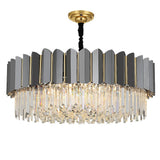Modern Three Color LED Crystal Chandelier Luxury Hanging Ceiling Light for Living Room